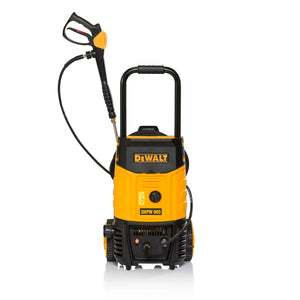 DeWALT Hochdruckreiniger DXPW003E mit 160 Bar, 630 l/h, 2900 W, steht auf einer weißen Oberfläche.