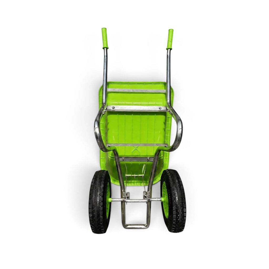 TURFPRO Umrüstsatz für 2-Rad-Schubkarre mit Luftbereifung, passend für Gartengeräte, in limettengrün, mit langlebigem Doppelrad