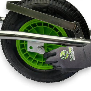 TURFPRO Schubkarre aus Gartengeräte, 100 l, 250 kg, limegrün, für nachhaltigen Transport im Garten