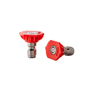 TURFPRO Hochdruckreiniger-Düse mit Punkt-, Flachstrahl- und Schaumfunktion, 1/4 Zoll Schnellkupplung, rot, robustes Zubehör